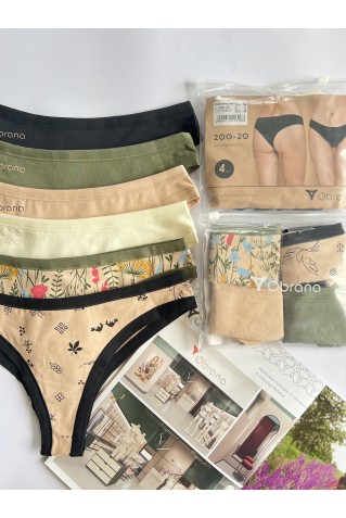 Комплект жіночих бавовняних трусиків бразиліана 4шт Obrana (Anabel Arto) 200-20 